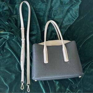 Kate Spade Margaux Taupe & Black Medium Satchel